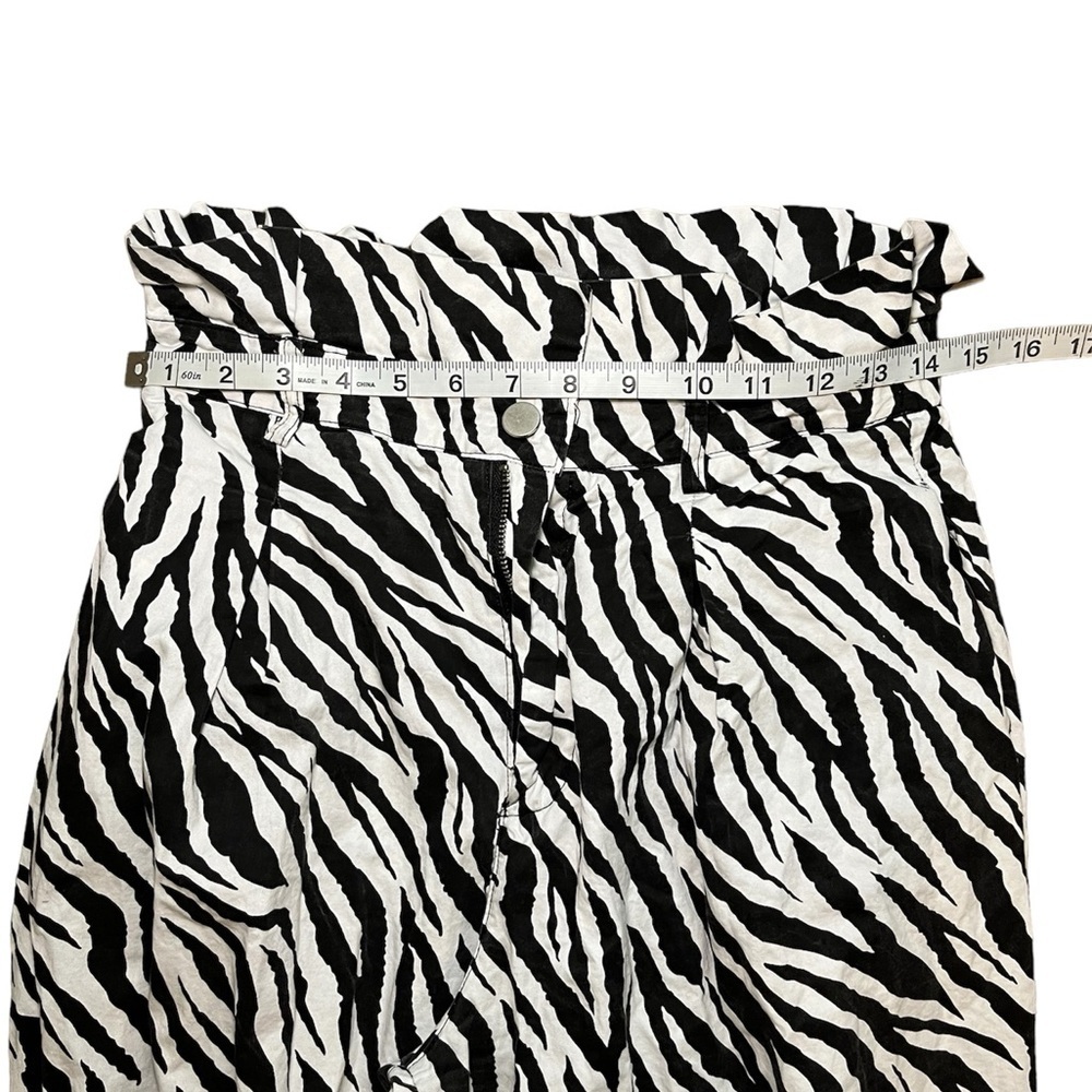 K TOO High Waisted 100% Cotton Black & White Animal Print Pants Size: Large - Picture 5 of 10